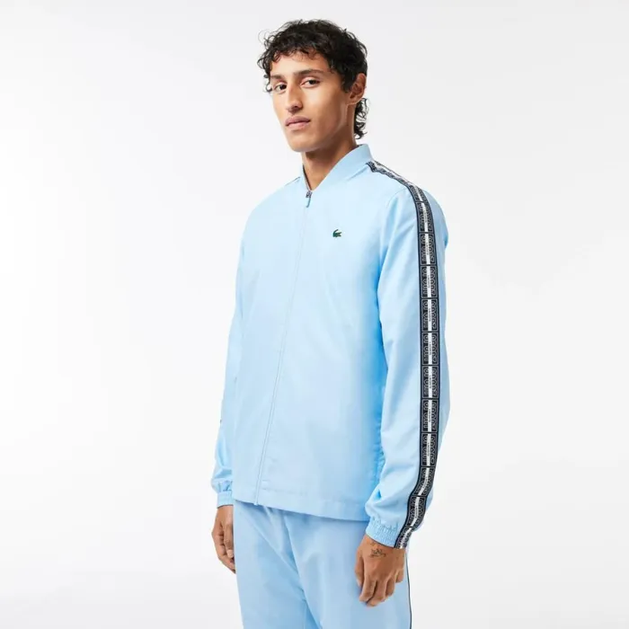 Jackets and Coats Men Lacoste Men039s Recycled Fabric Tennis Sweatsuit Pastel Blue Hbp