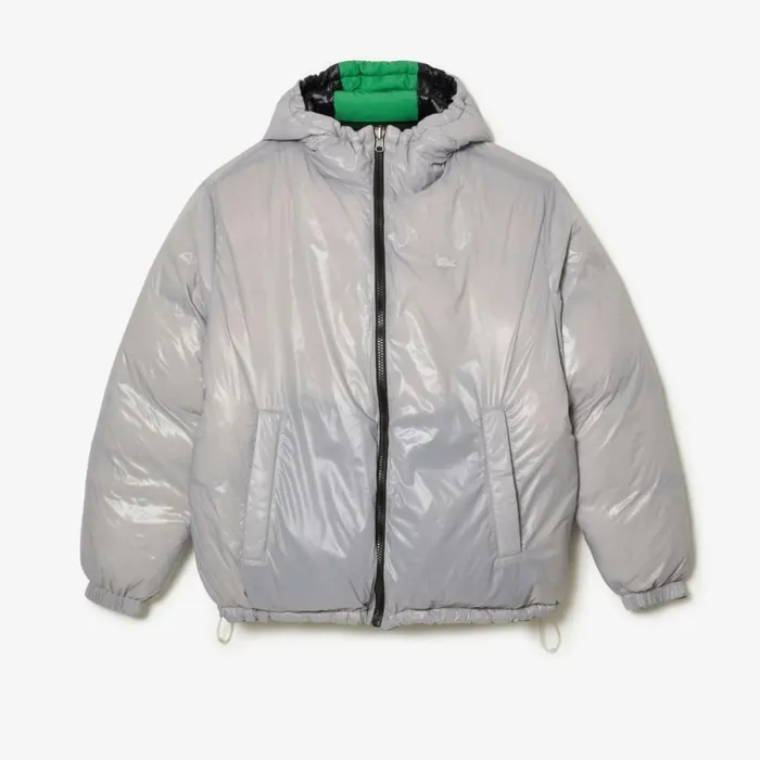 Jackets and Coats Men Lacoste Men039s Reversible Colorblock Accent Down Jacket Navy Blue White Grey Qiw