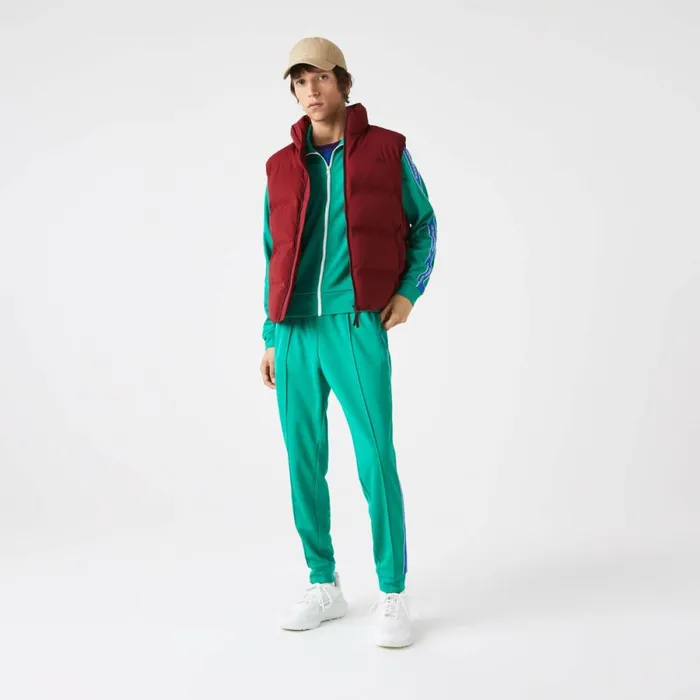 Jackets and Coats Men Lacoste Men039s Stowable Hood Vest Bordeaux Zs1