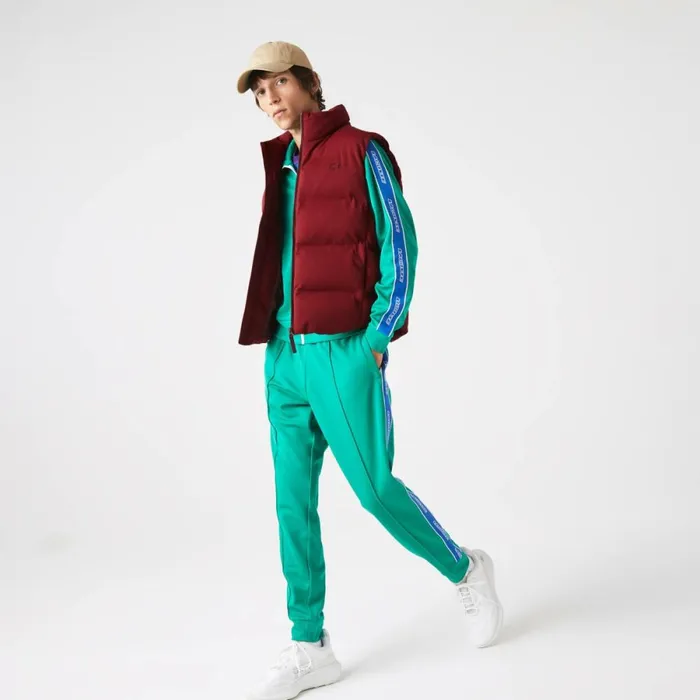 Jackets and Coats Men Lacoste Men039s Stowable Hood Vest Bordeaux Zs1