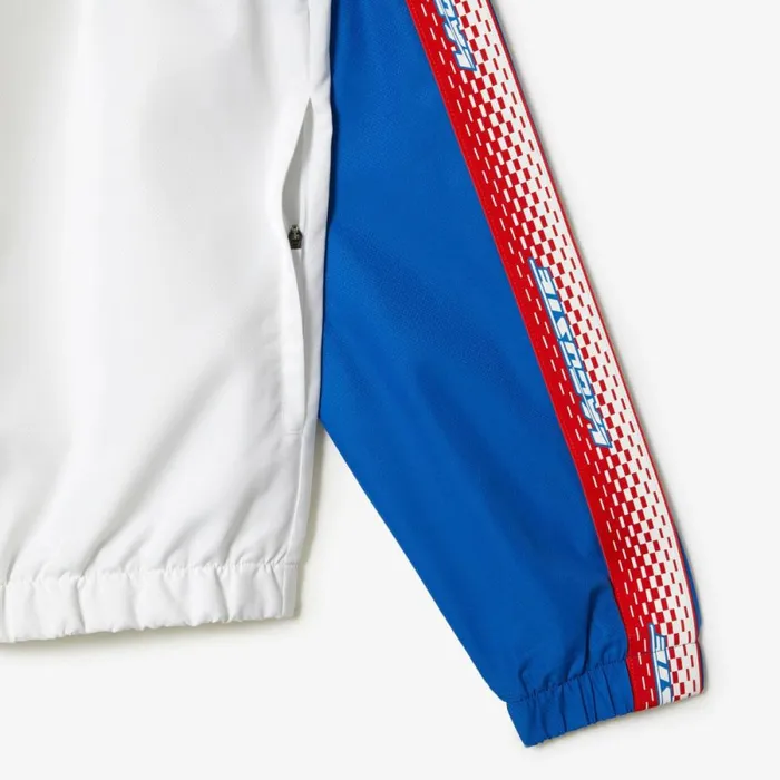 Jackets and Coats Men Lacoste Mens Regular Fit Tennis Sweatsuit White Blue White Wmi