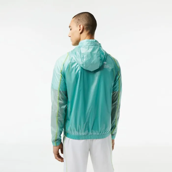 Jackets and Coats Men Lacoste Mens SPORT Waterproof Windbreaker Green Light Green Yellow Br8