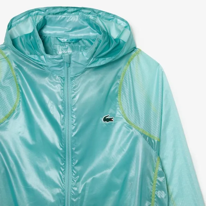 Jackets and Coats Men Lacoste Mens SPORT Waterproof Windbreaker Green Light Green Yellow Br8