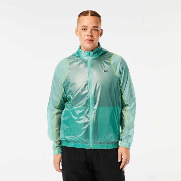 Jackets and Coats Men Lacoste Mens SPORT Waterproof Windbreaker Green Light Green Yellow Br8