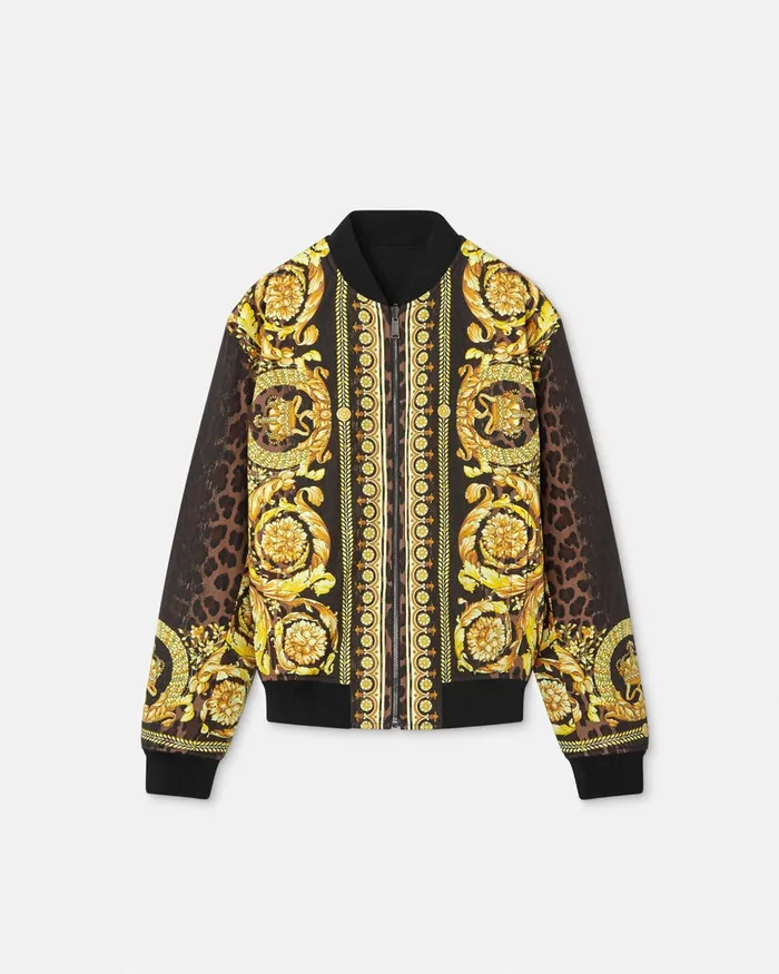 Jackets and Coats Men Versace Wild Barocco Reversible Bomber Jacket Animalier