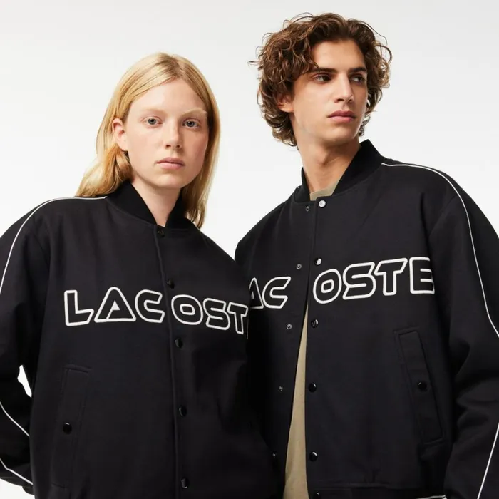 Jackets and Coats MenWomen Lacoste Unisex Embroidered Cotton Twill Bomber Jacket Black 031