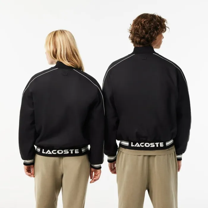 Jackets and Coats MenWomen Lacoste Unisex Embroidered Cotton Twill Bomber Jacket Black 031