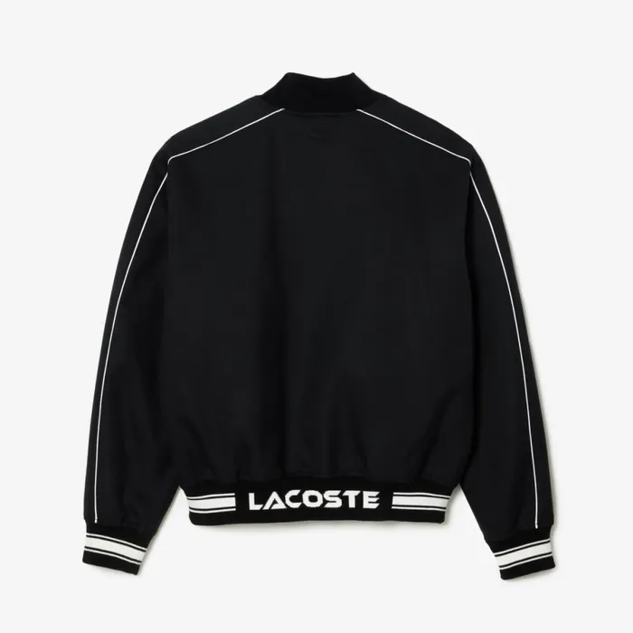 Jackets and Coats MenWomen Lacoste Unisex Embroidered Cotton Twill Bomber Jacket Black 031