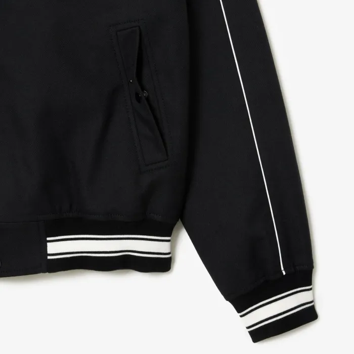 Jackets and Coats MenWomen Lacoste Unisex Embroidered Cotton Twill Bomber Jacket Black 031
