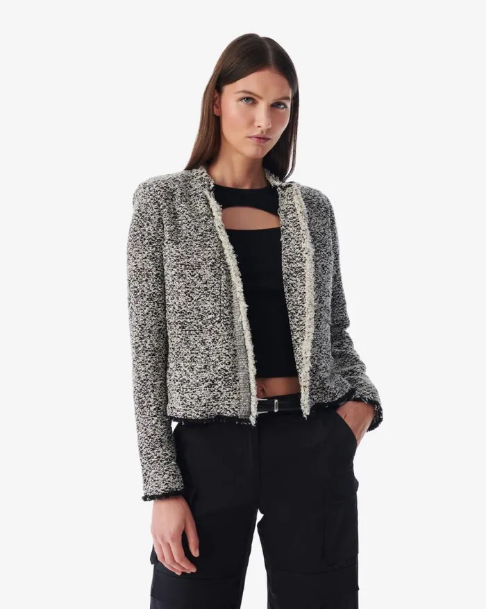 Jackets and Coats Women IRO HAZELA FRINGED TWEED JACKET