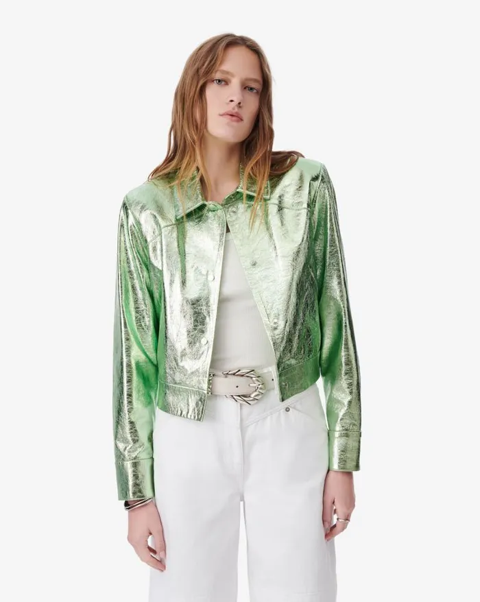 Jackets and Coats Women IRO KENAN CROPPED LEATHER JACKET