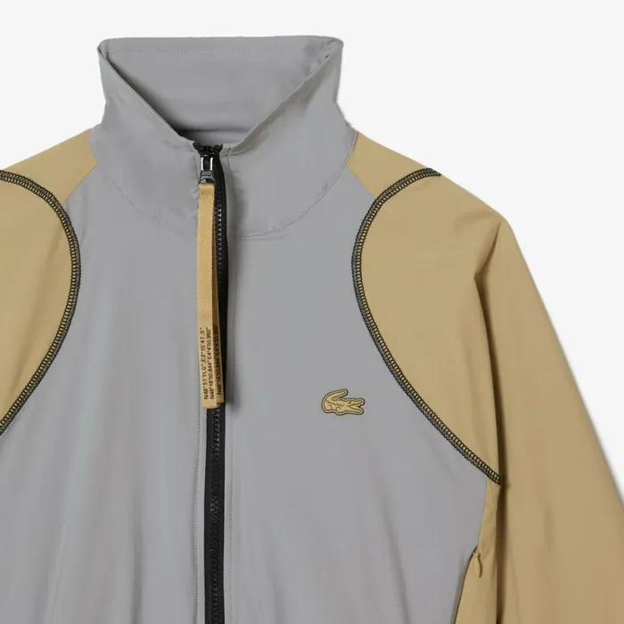 Jackets and Coats Women Lacoste Womens Oversized TwoTone Jacket Grey Beige 7mt