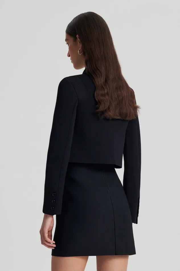 Jackets CREPE KNIT CROP BUTTON JACKET BLACK 8211 Scanlan Theodore Women