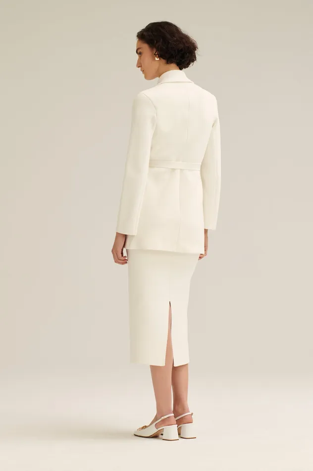 Jackets Scanlan Theodore Women CREPE KNIT LOOSE TAILORED JACKET CREAM Jackets Scanlan Theodore Women CREPE KNIT LOOSE TAILORED JACKET CREAM