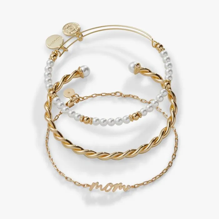 Jewelry Sets Women Alex And Ani Mom039 Script Bracelet Set Of 3 Silver