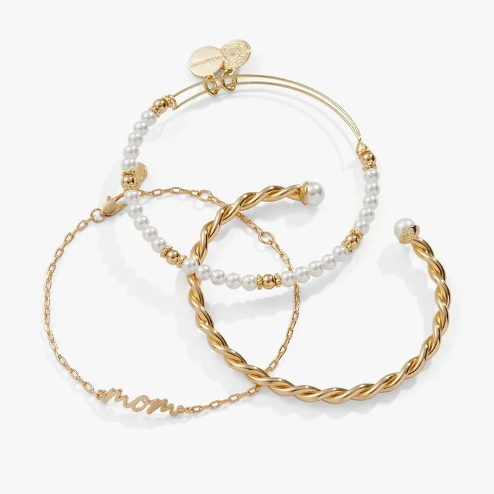 Jewelry Sets Women Alex And Ani Mom039 Script Bracelet Set Of 3 Silver
