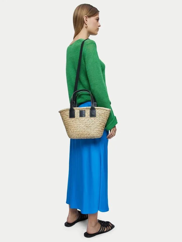 Jigsaw Bags and Clutches Women Mini Chiltern Straw Bag Black