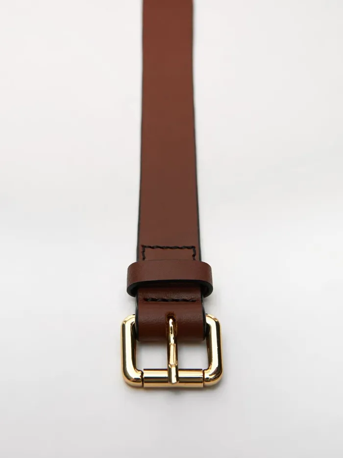 Jigsaw Belts Women Leather Narrow Belt Cream