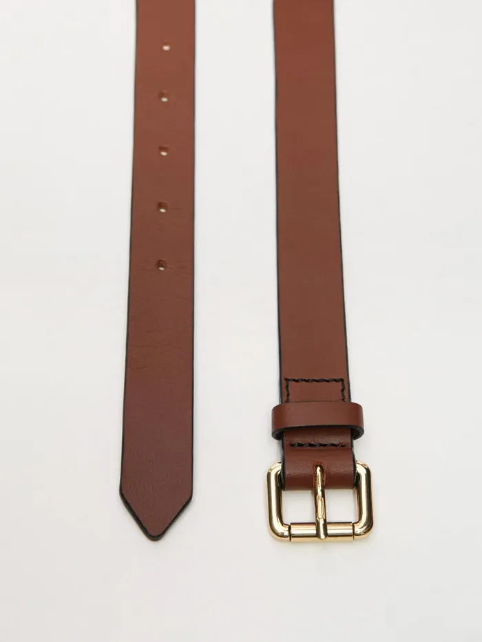 Jigsaw Belts Women Leather Narrow Belt Cream