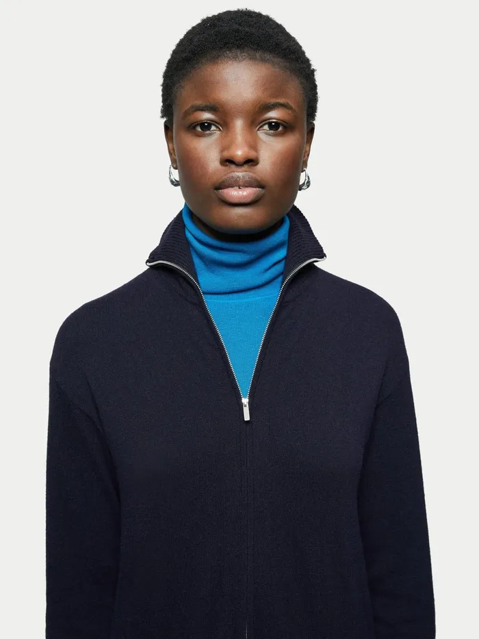 Jigsaw Dresses and Jumpsuits Women Knitted Zip Front Jumpsuit Blue
