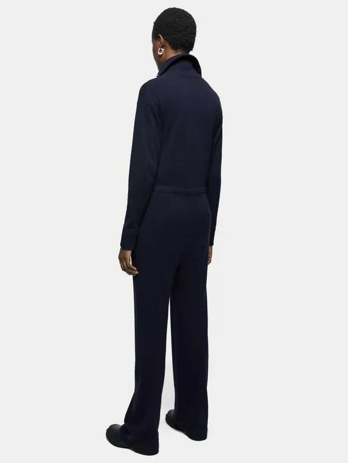 Jigsaw Dresses and Jumpsuits Women Knitted Zip Front Jumpsuit Blue
