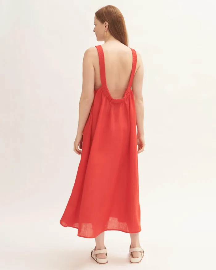 Jigsaw Dresses and Jumpsuits Women Linenblend Ruched Maxi Dress Red