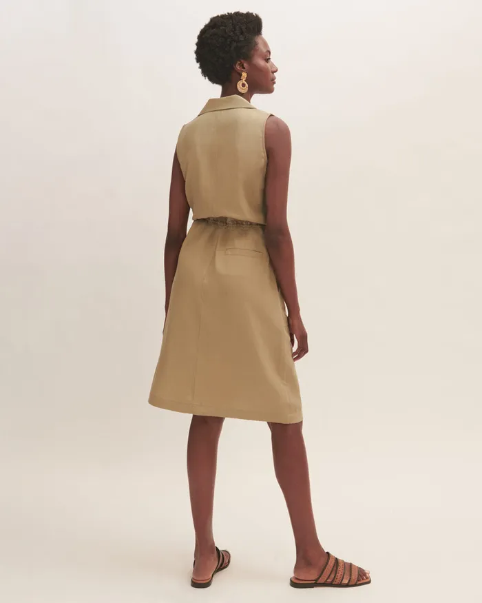 Jigsaw Dresses and Jumpsuits Women Linen Tencel Shirt Dress Green