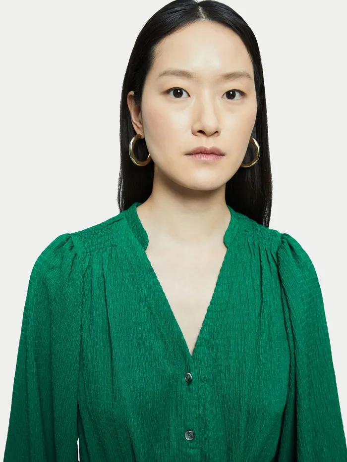Jigsaw Dresses and Jumpsuits Women Shirred Jersey Shirt Dress Green