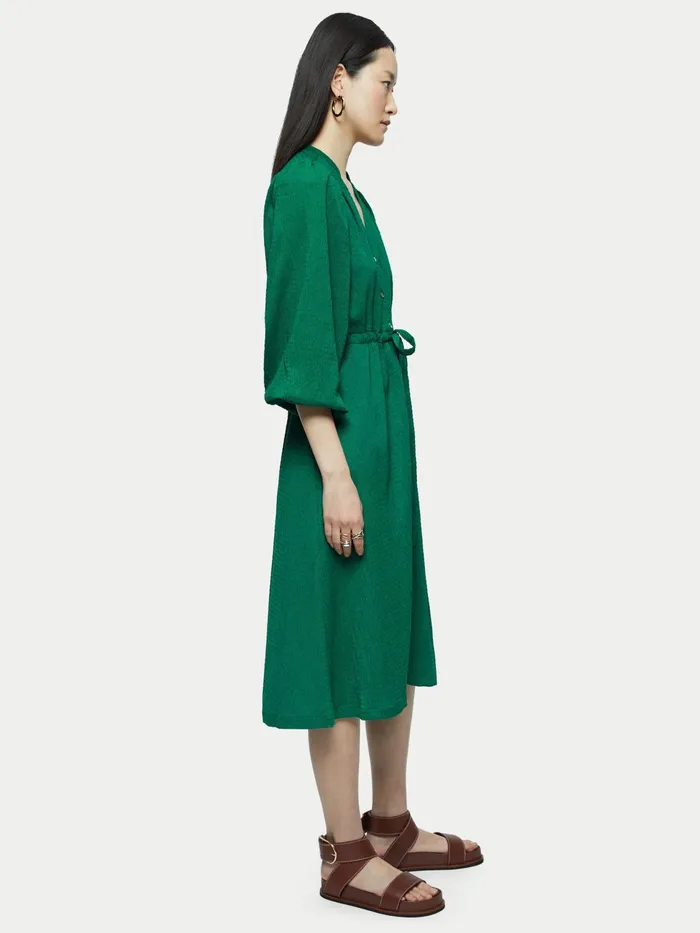 Jigsaw Dresses and Jumpsuits Women Shirred Jersey Shirt Dress Green