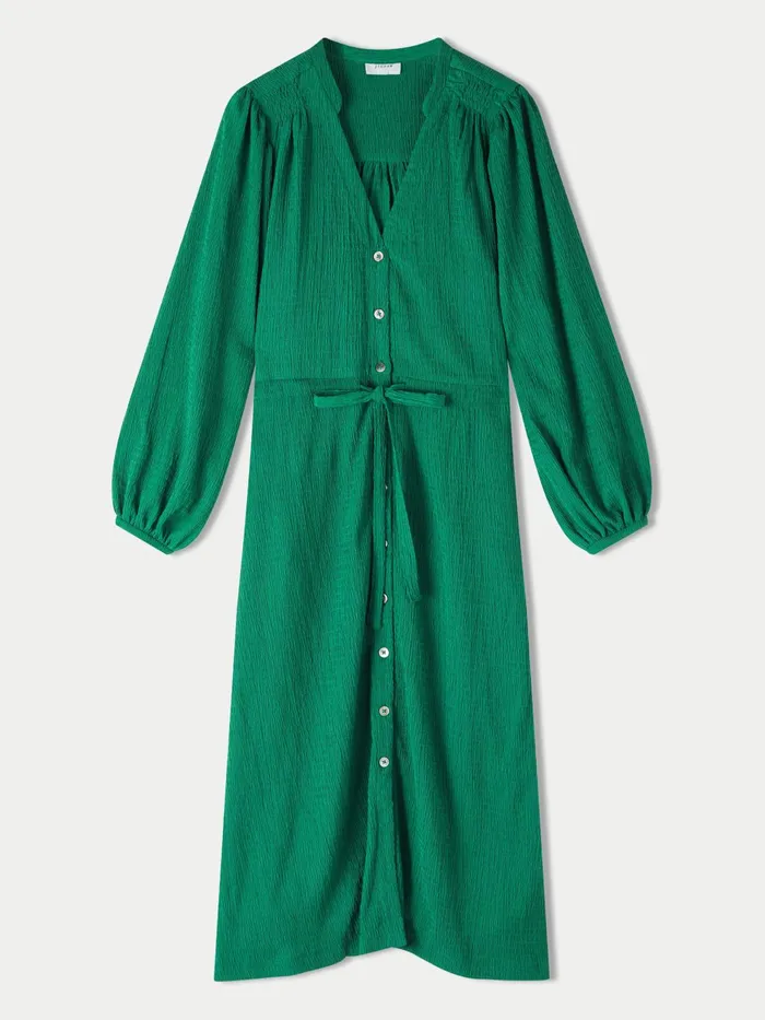 Jigsaw Dresses and Jumpsuits Women Shirred Jersey Shirt Dress Green