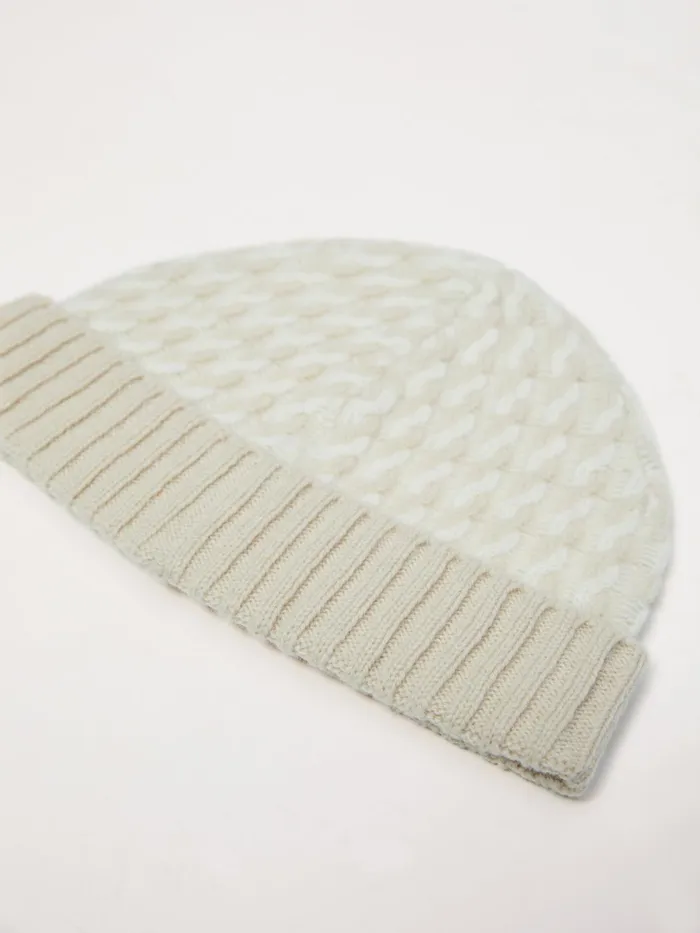 Jigsaw Hats and Gloves Women Wool Cable Hat Cream