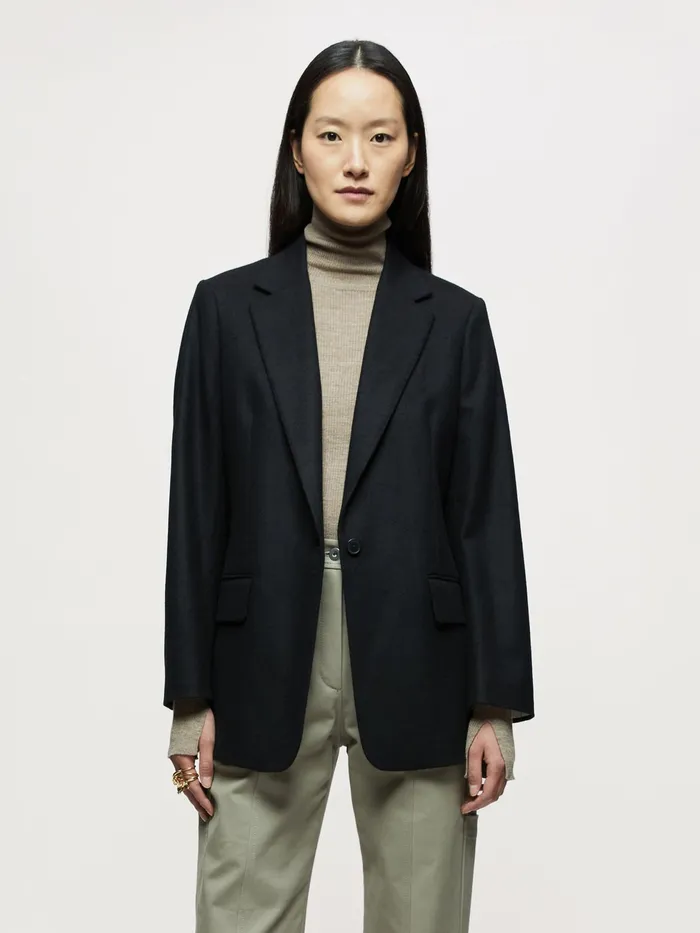 Jigsaw Jackets Women Gibson Brushed Wool Blazer Black