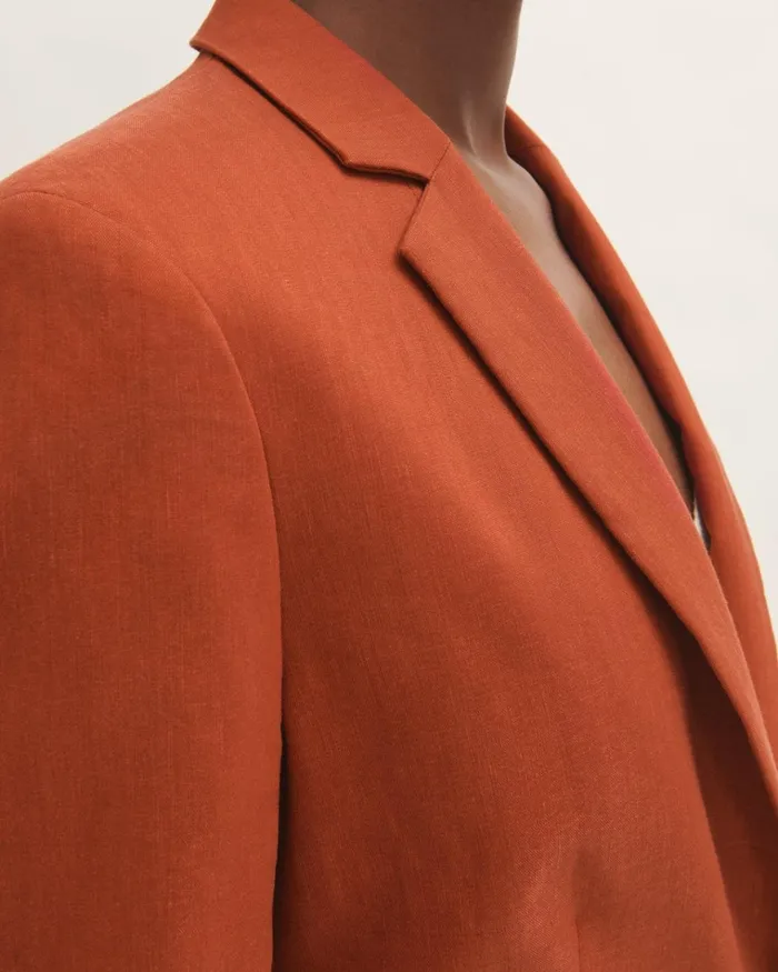 Jigsaw Jackets Women Portofino Linen Jacket Orange