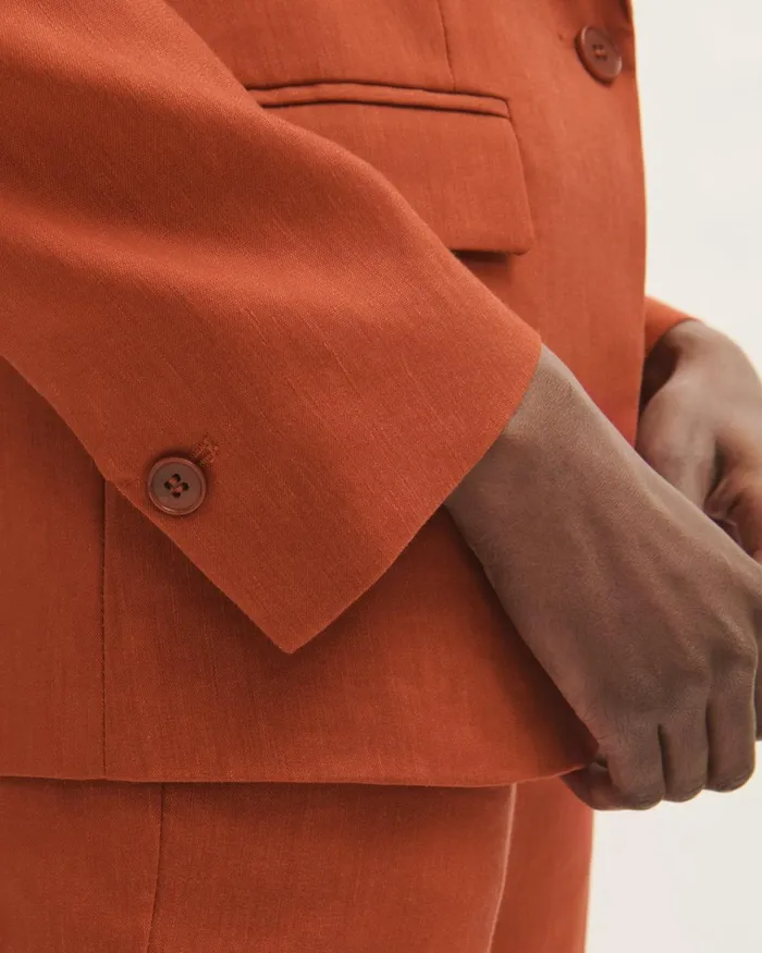 Jigsaw Jackets Women Portofino Linen Jacket Orange