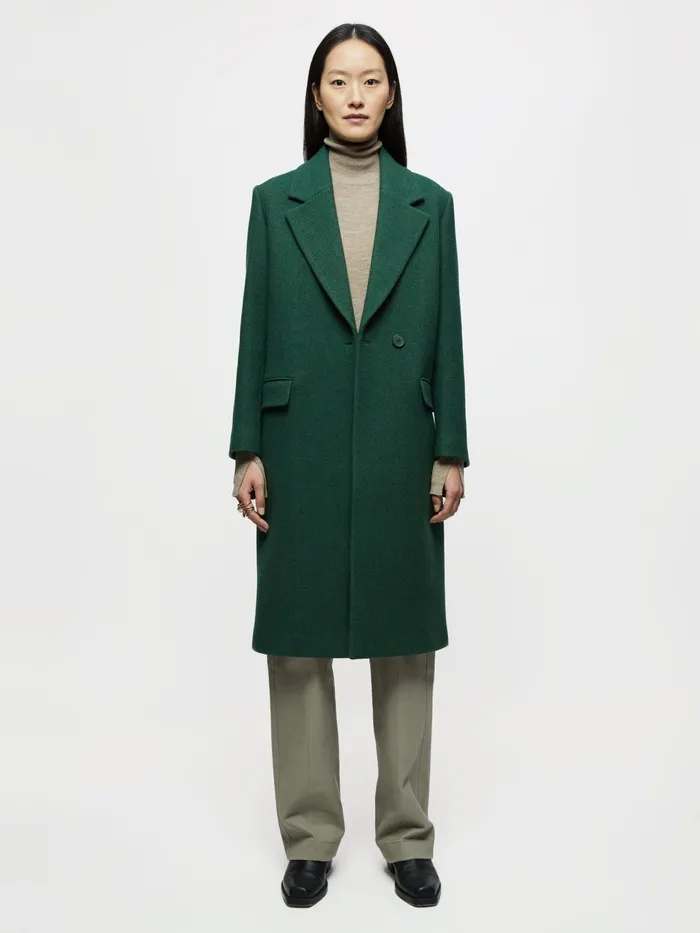 Jigsaw Jackets Women Wool Boyfriend Coat Green