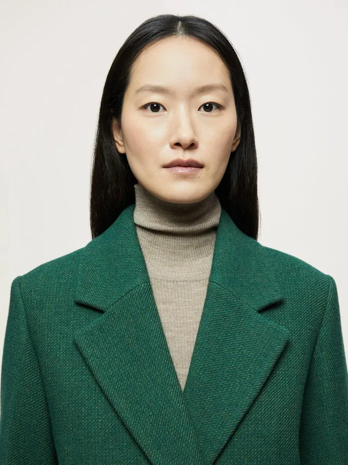 Jigsaw Jackets Women Wool Boyfriend Coat Green