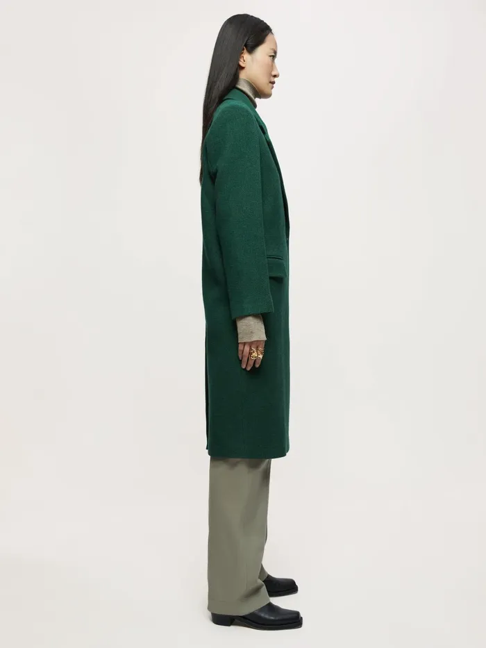 Jigsaw Jackets Women Wool Boyfriend Coat Green
