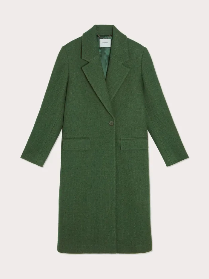 Jigsaw Jackets Women Wool Boyfriend Coat Green
