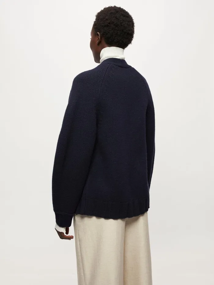 Jigsaw Knitwear and Cashmere Women Boiled Wool Cardigan Blue