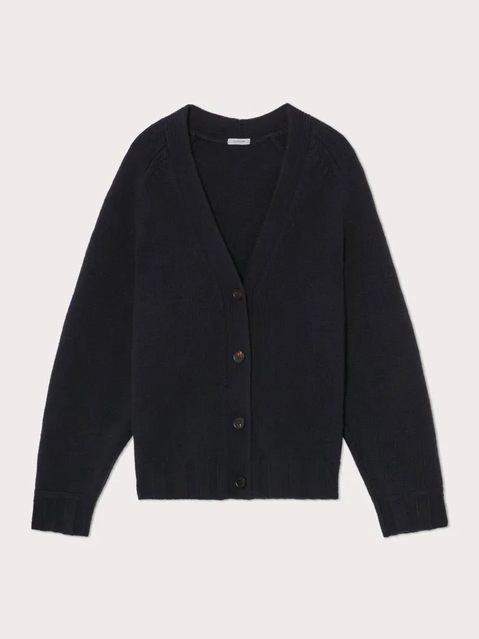Jigsaw Knitwear and Cashmere Women Boiled Wool Cardigan Blue
