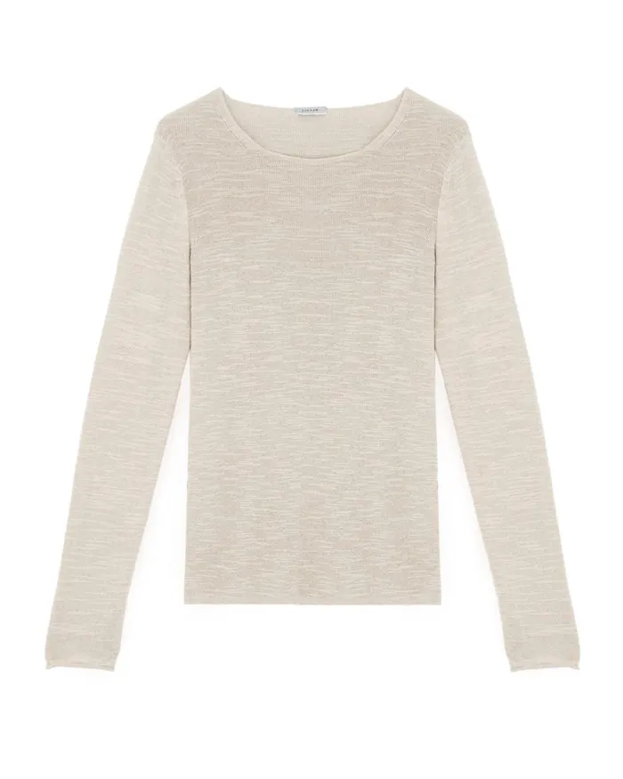 Jigsaw Knitwear and Cashmere Women Linen Cotton Round Neck Jumper White