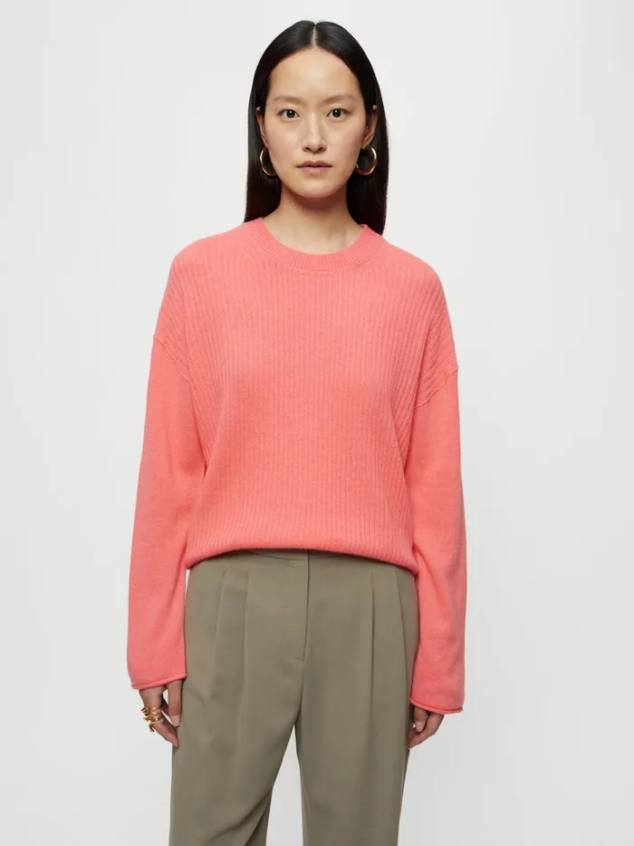 Jigsaw Knitwear and Cashmere Women Merino Cashmere Crew Jumper Pink