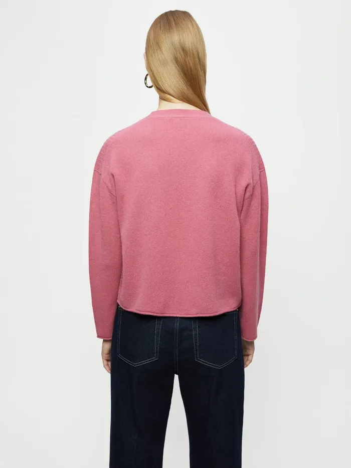 Jigsaw Knitwear and Cashmere Women Merino Cashmere Rib Cardigan Pink