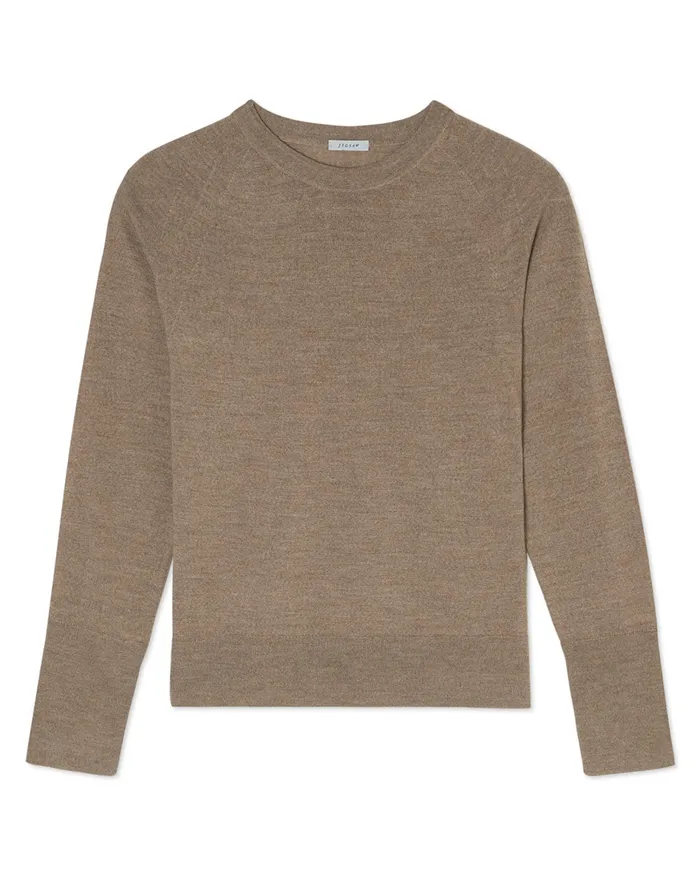 Jigsaw Knitwear and Cashmere Women Merino Crew Neck Jumper Brown