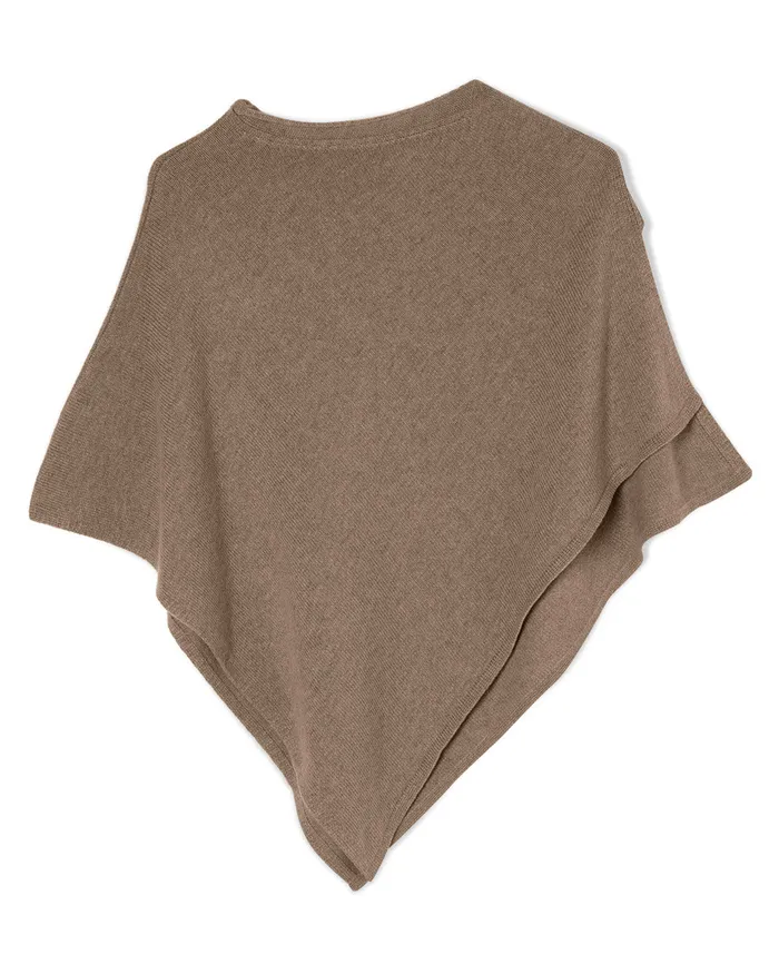 Jigsaw Knitwear and Cashmere Women Open Poncho Wool Cashmere Brown
