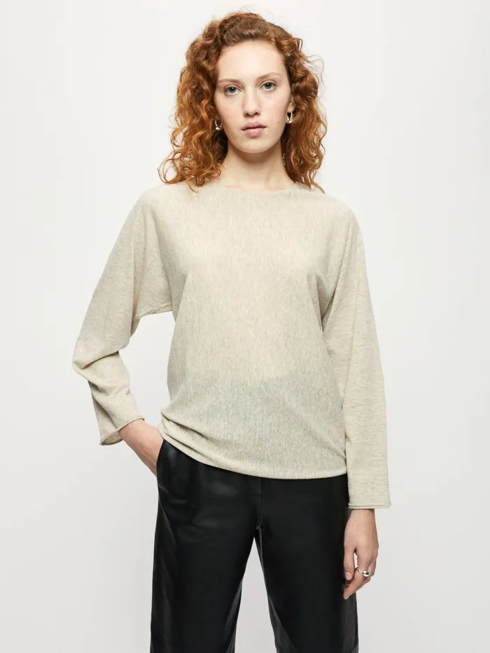 Jigsaw Knitwear and Cashmere Women Superfine Long Sleeve Jumper Cream