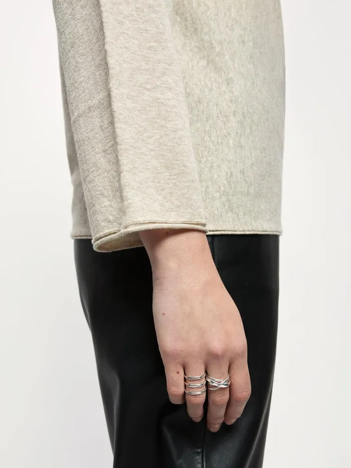 Jigsaw Knitwear and Cashmere Women Superfine Long Sleeve Jumper Cream