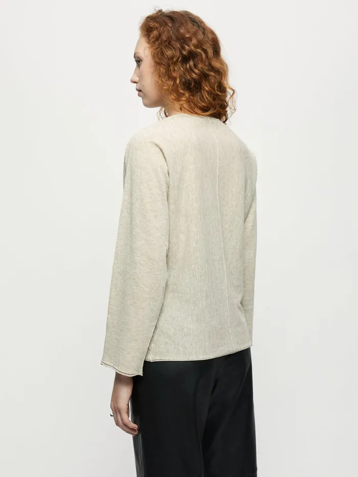 Jigsaw Knitwear and Cashmere Women Superfine Long Sleeve Jumper Cream