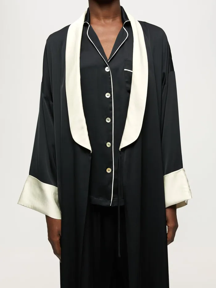 Jigsaw Pyjamas and Loungewear Women Elise Satin Robe Black