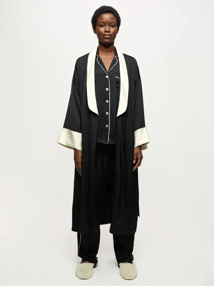 Jigsaw Pyjamas and Loungewear Women Elise Satin Robe Black